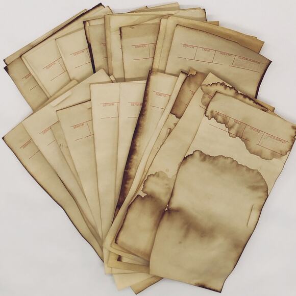 20 Coffee Dyed Guest Checks and Kitchen Tickets, Hand Dyed Paper - Picture 6 of 10